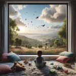 Enfant au calme dans sa chambre