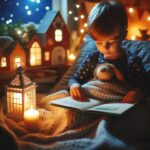Enfant qui lit une petite histoire pour dormir