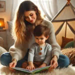 Maman lit une histoire à son enfant