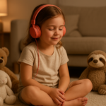 enfant écoute une comptine audio