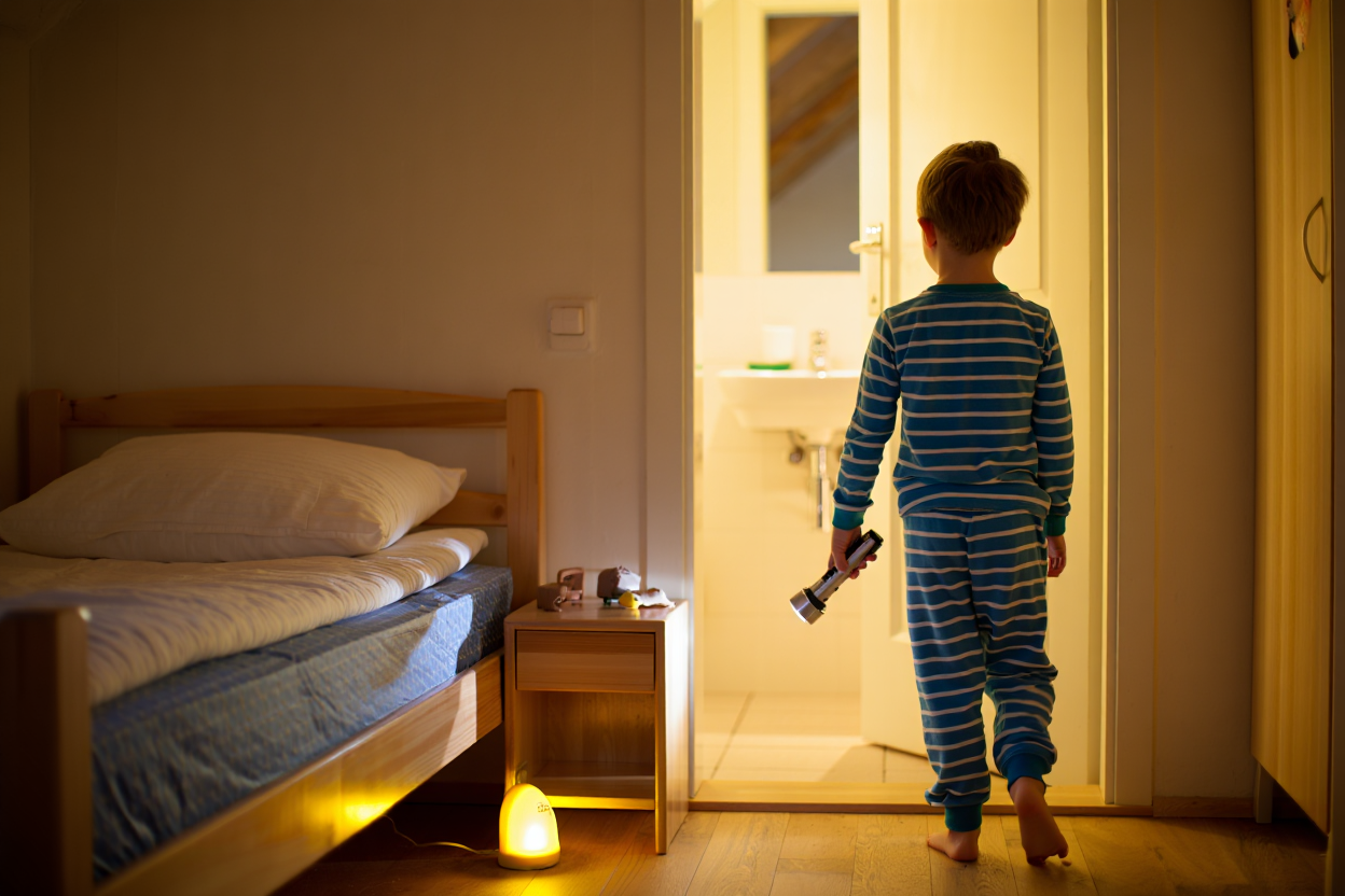 Un enfant allant aux toilettes pour faire pipi